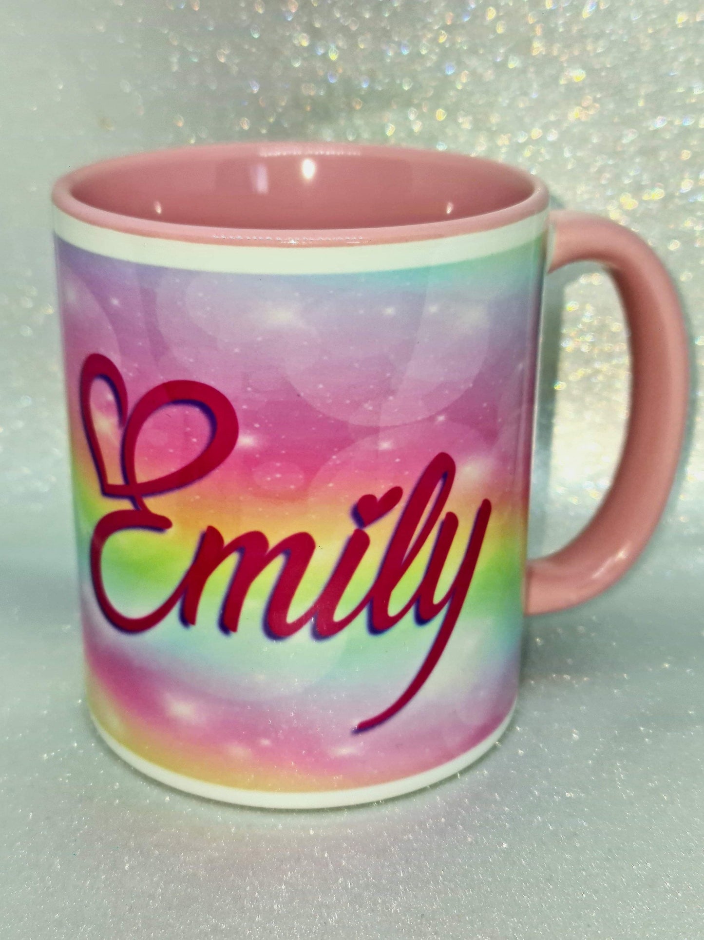 Personalised unicorn rainbow mug