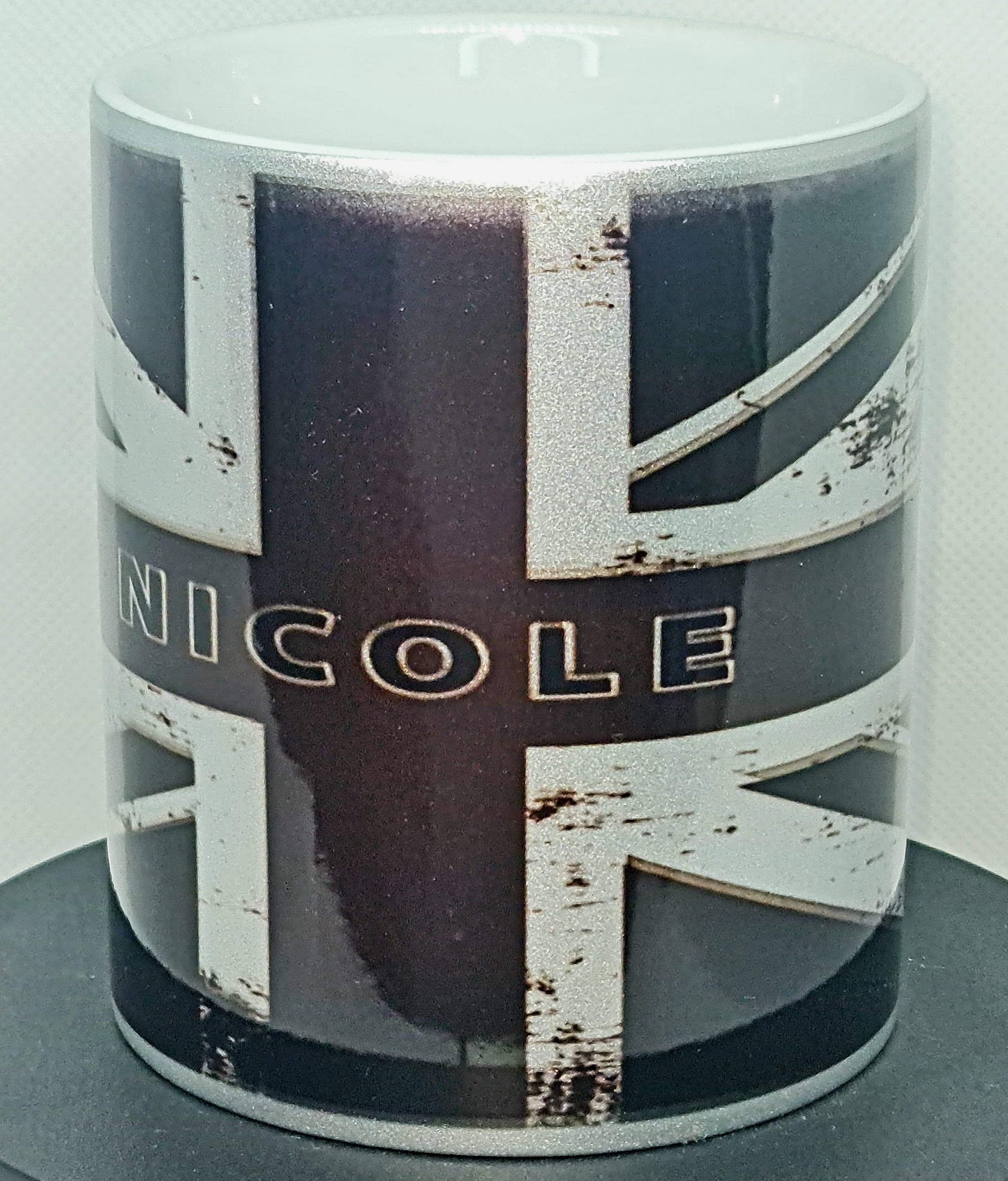 Great Britain Personalised Black Union Jack england flag Printed mug