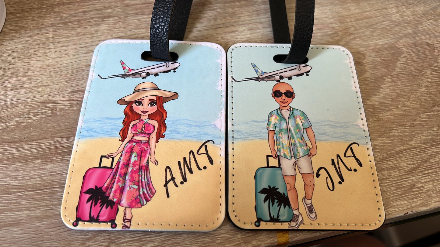 Personalised female luggage tags