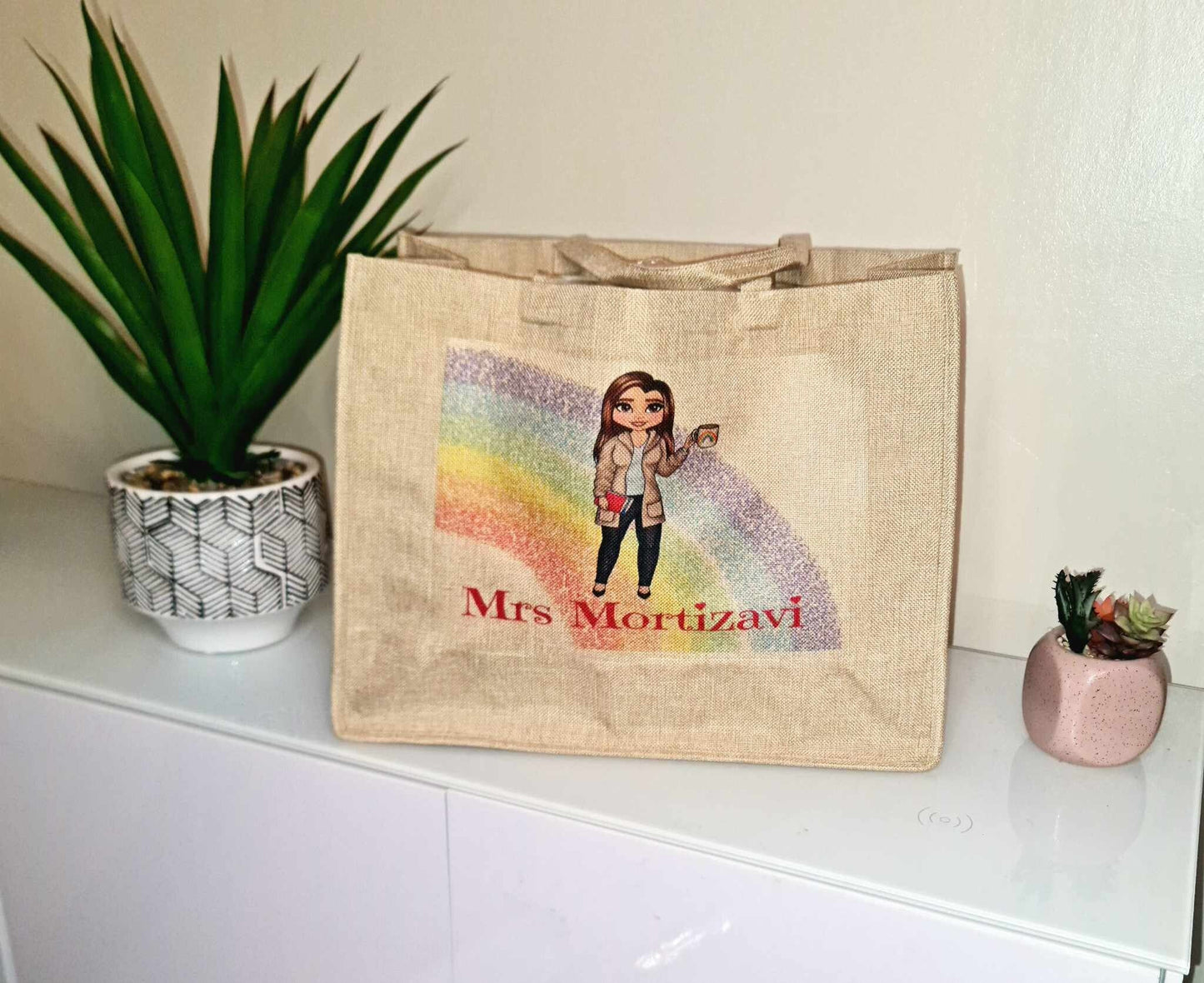 Personalised canvas tote bag