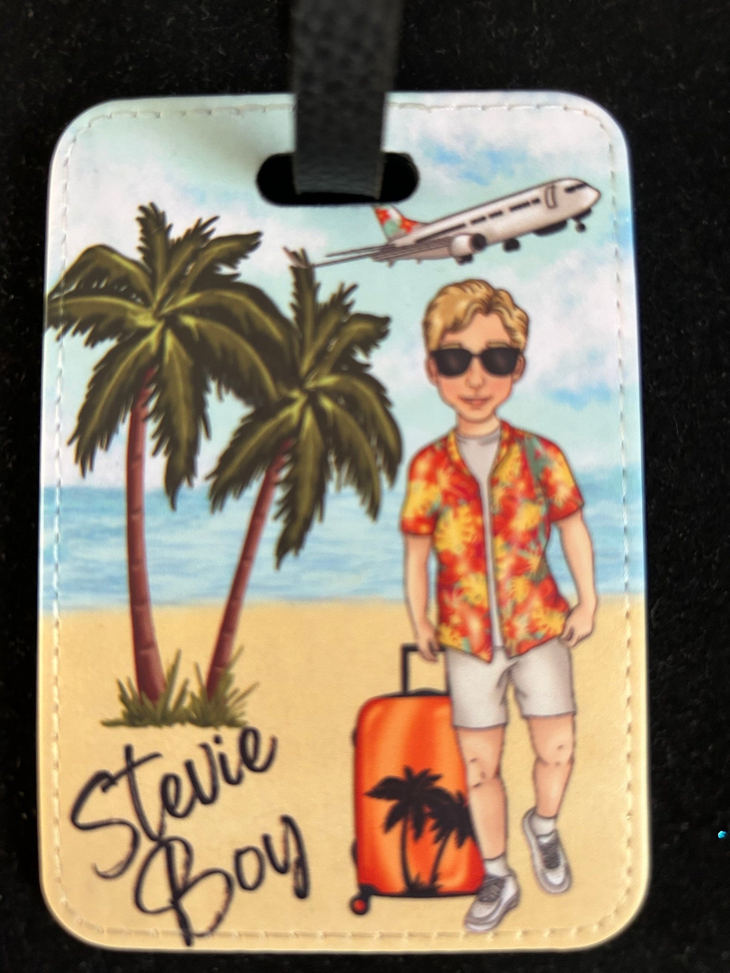 Personalised men’s luggage tags