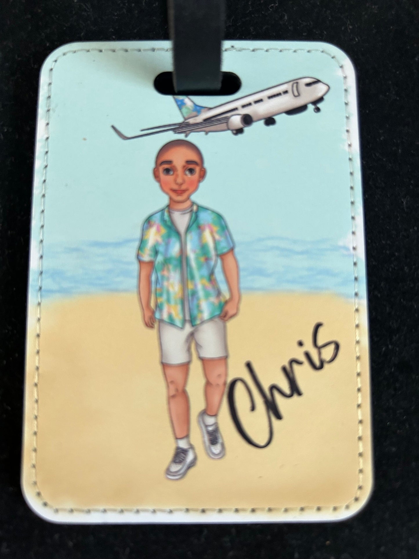 Personalised men’s luggage tags