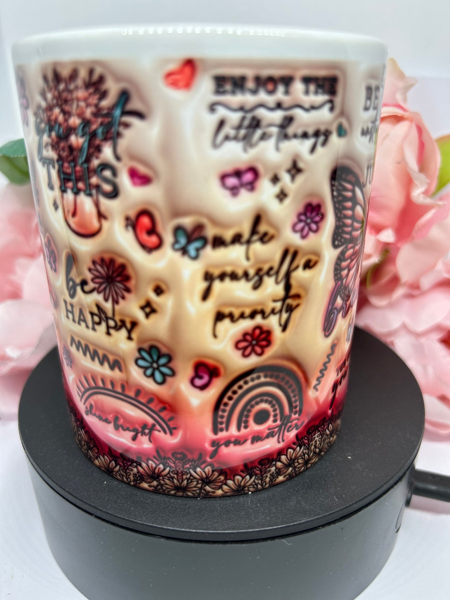 3D positive quote mug