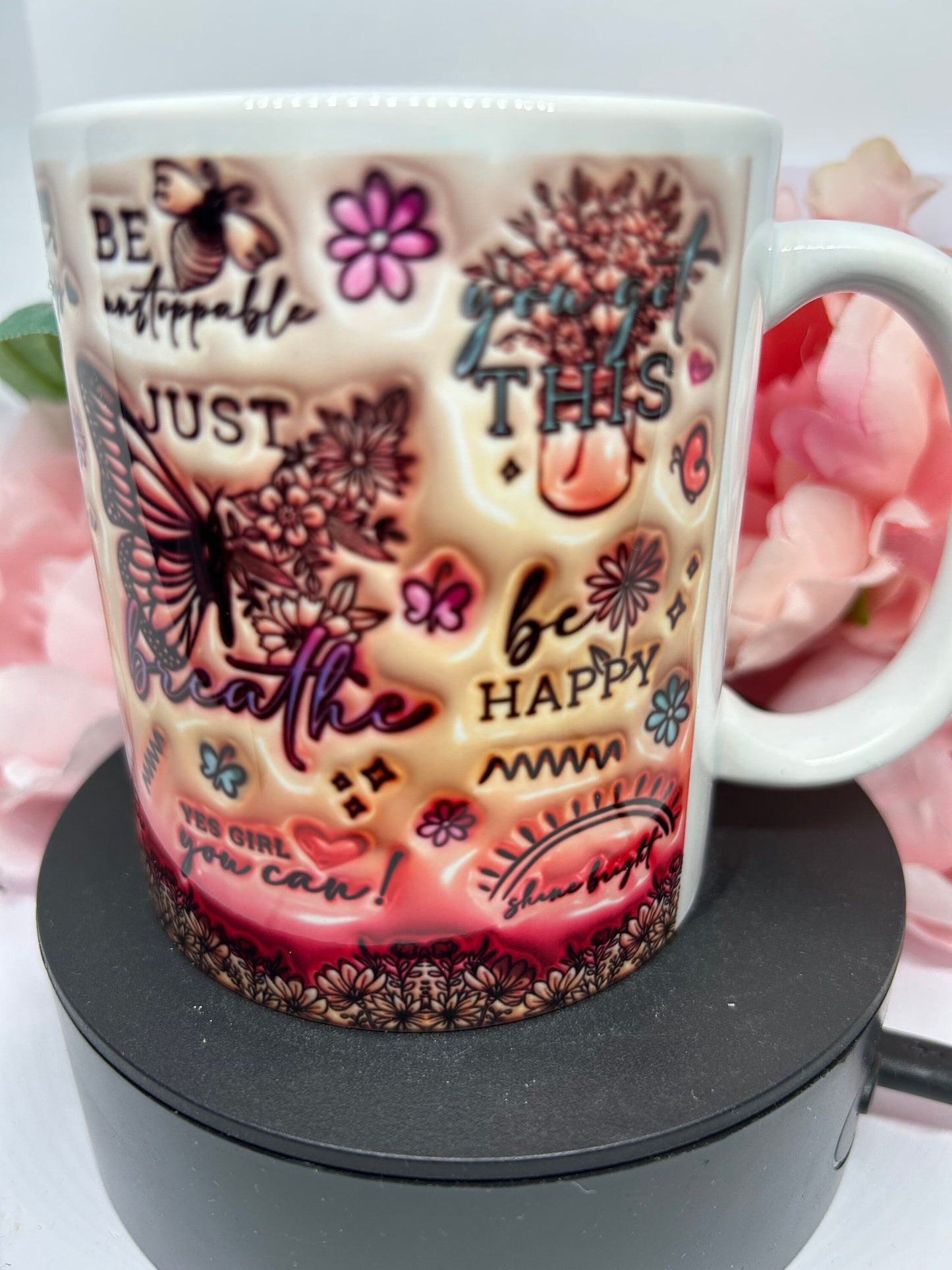 3D positive quote mug