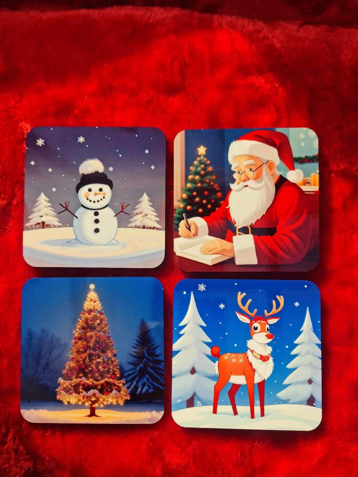 Set of 4 Christmas coasters
