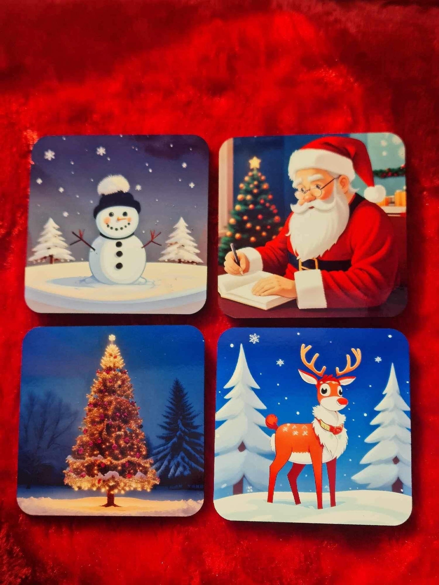 Set of 4 Christmas coasters