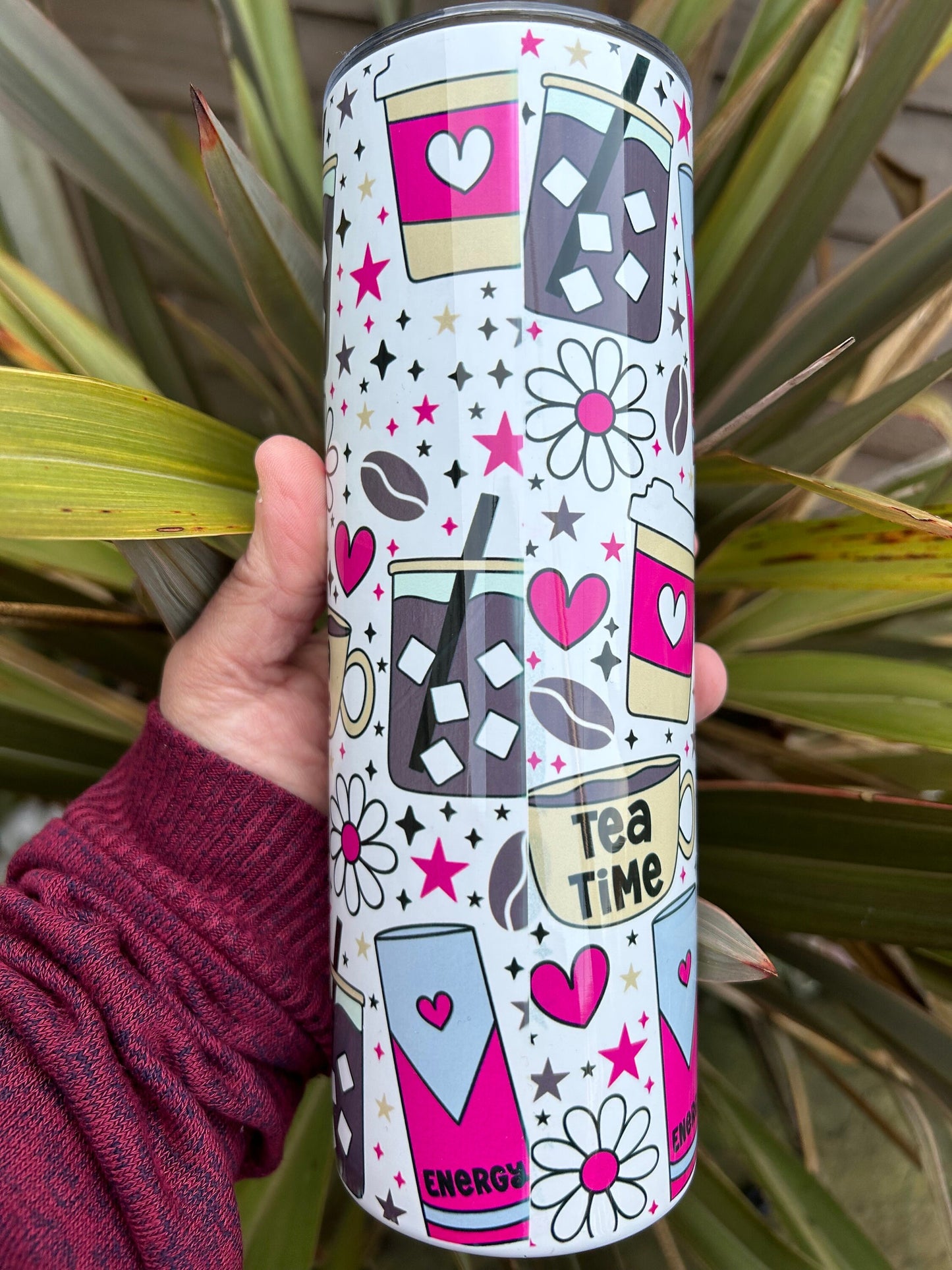20oz Caffeine Queen tumbler and straw