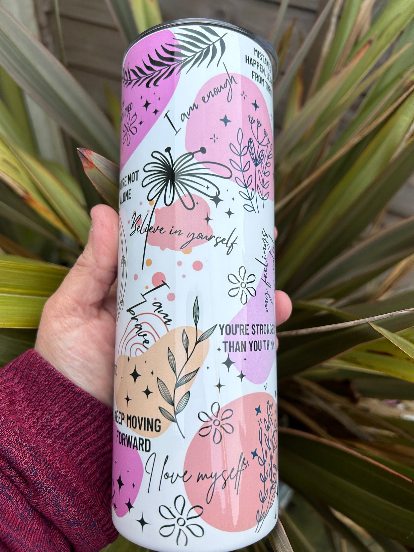 20oz mothers reminders tumbler and straw
