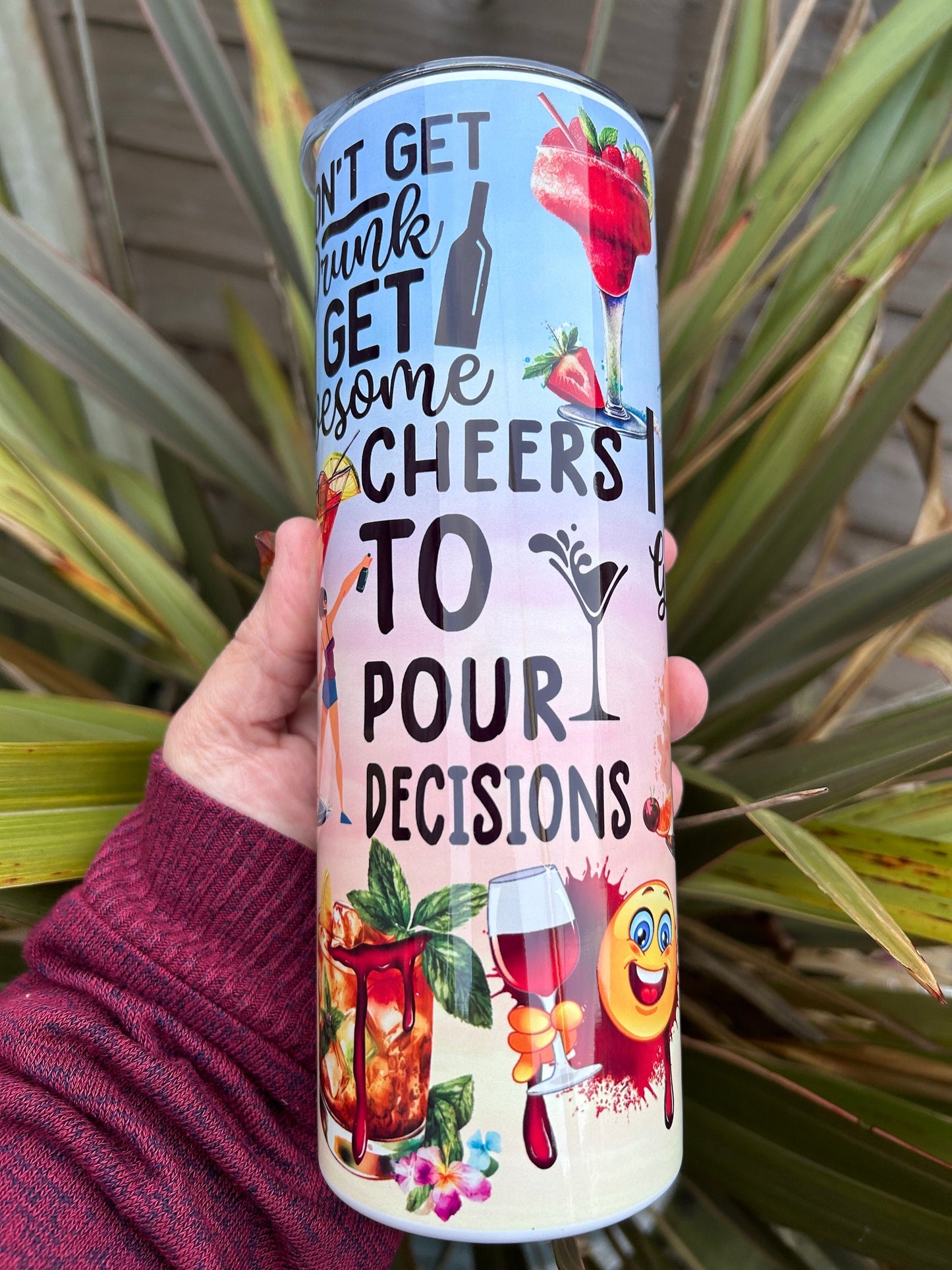 20oz Funny Alcohol tumbler and straw