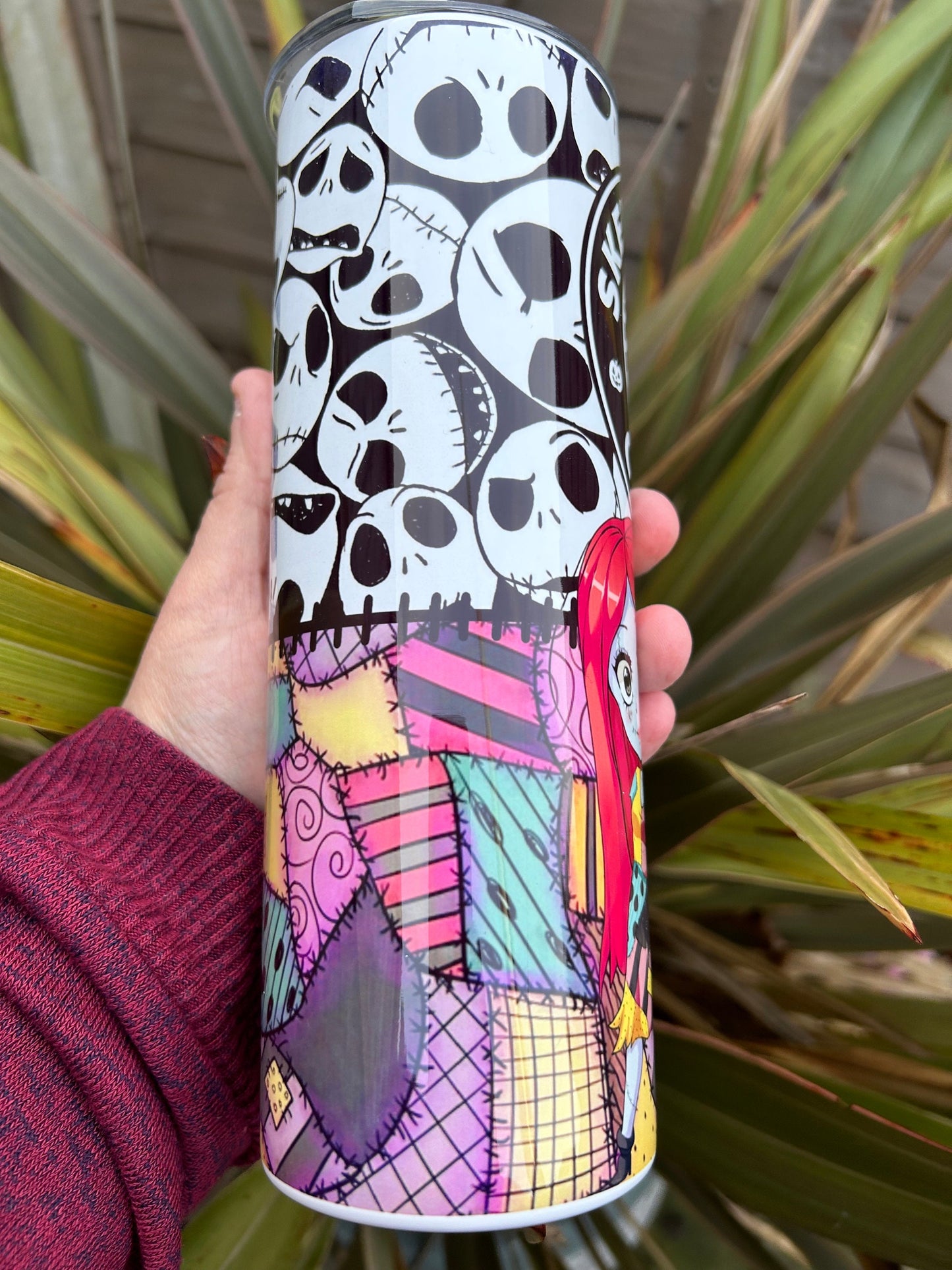 20oz Halloween Skeleton starbucks style tumbler and straw