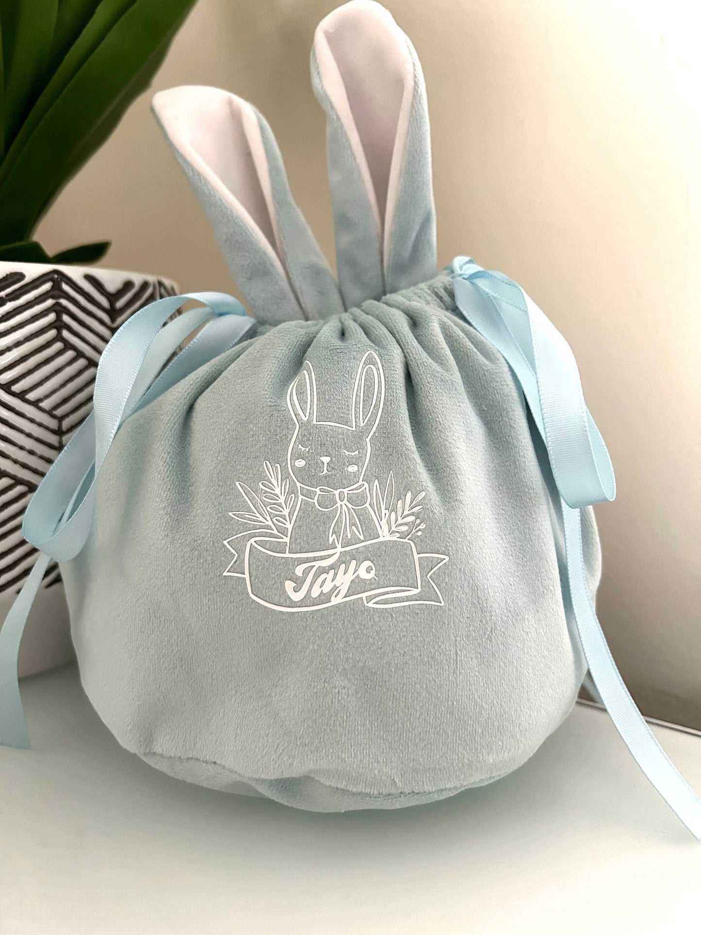 Personalised easter velvet bag