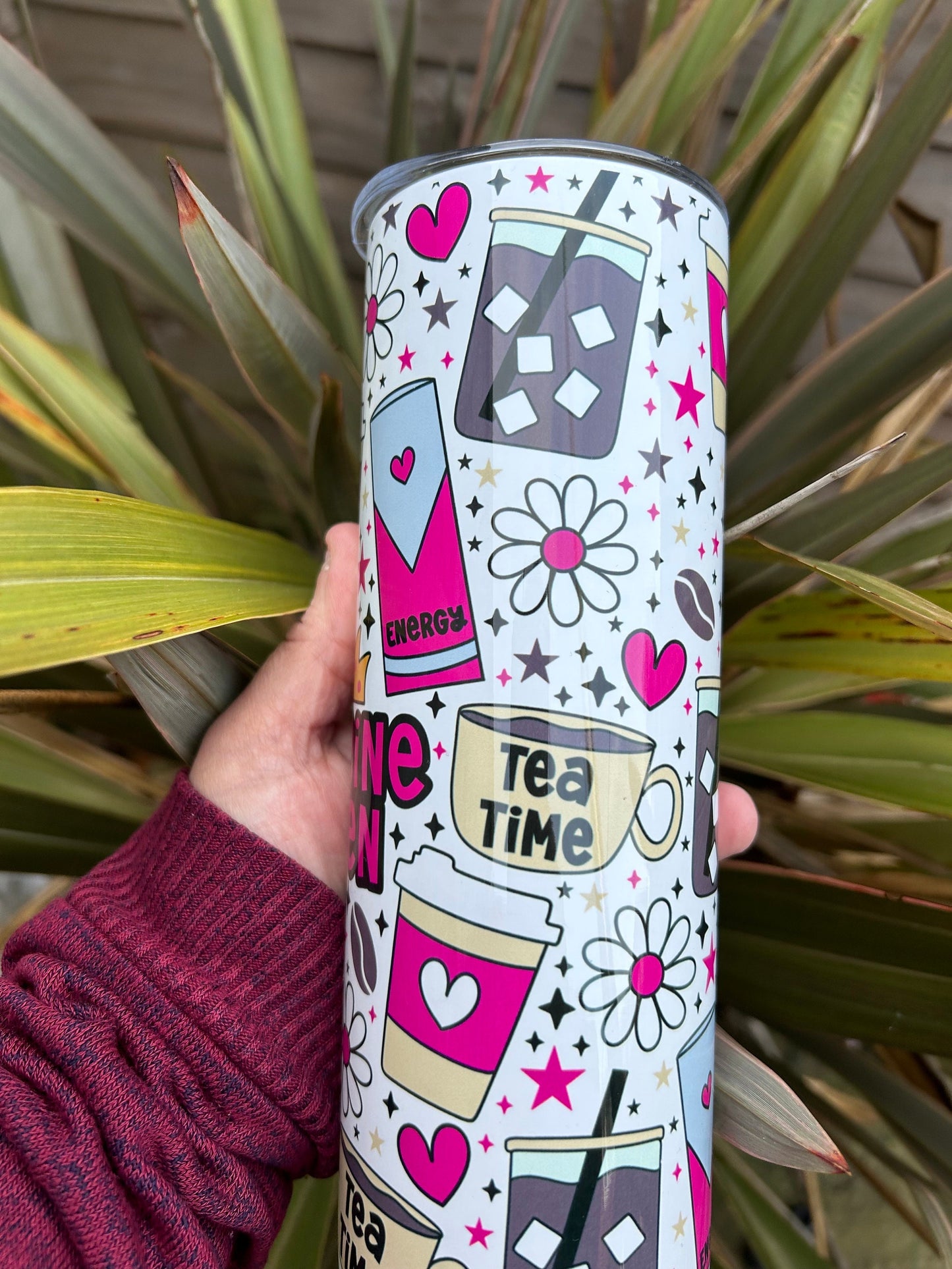 20oz Caffeine Queen tumbler and straw