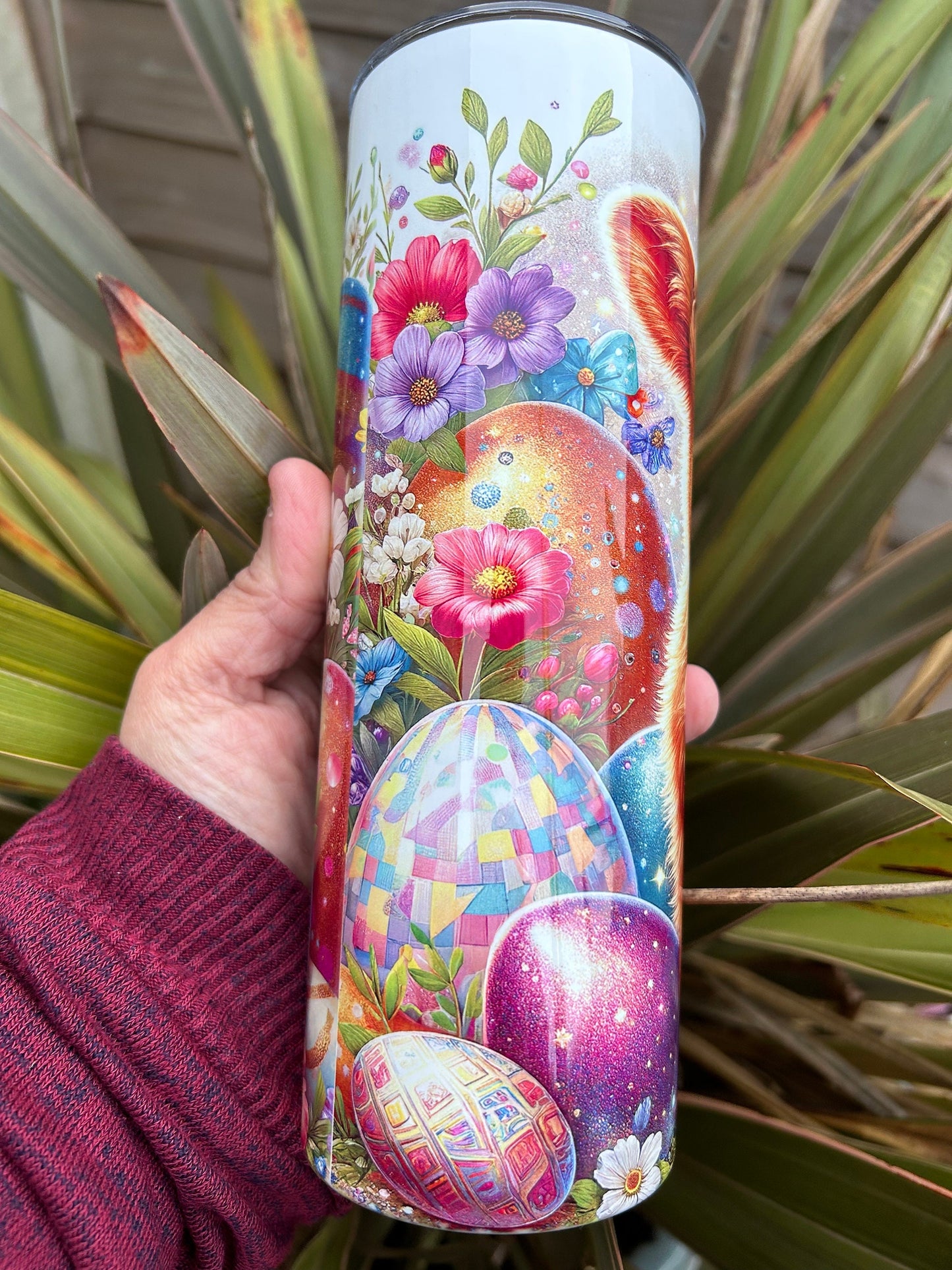 20oz Easter Cow tumbler and straw