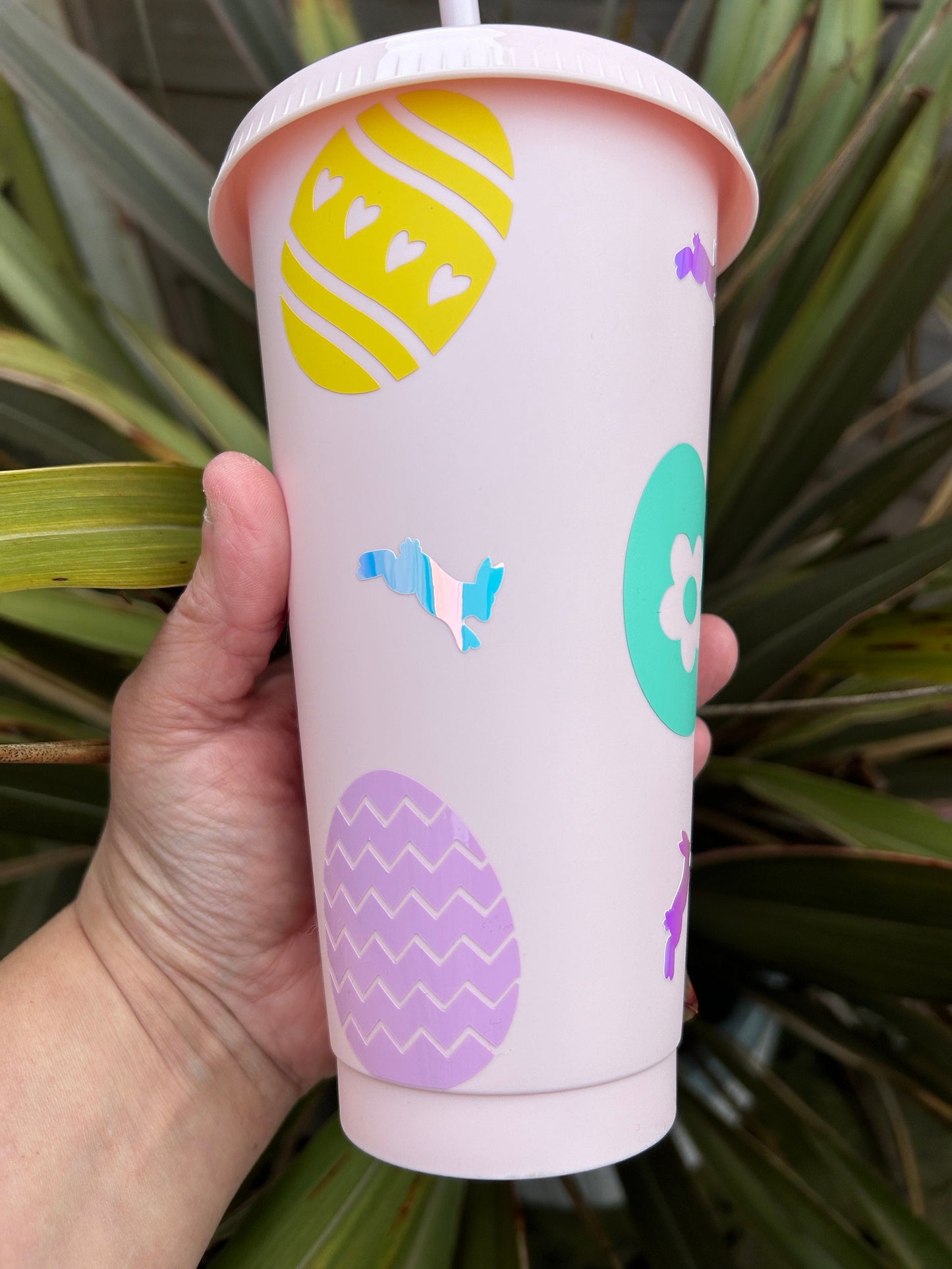 24oz personalised Easter rabbit cold cup