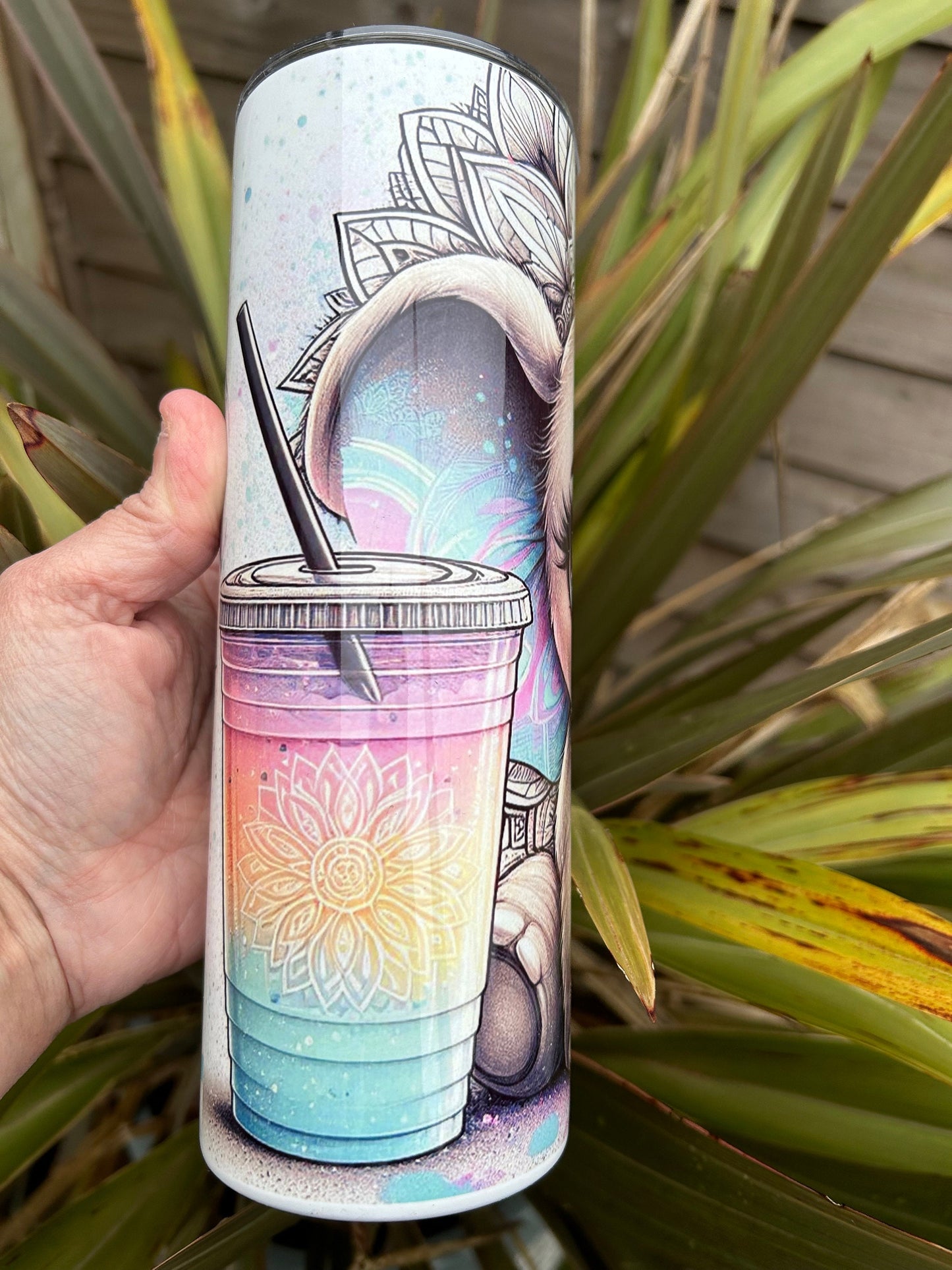 20oz Cute Baby Elephant tumbler and straw