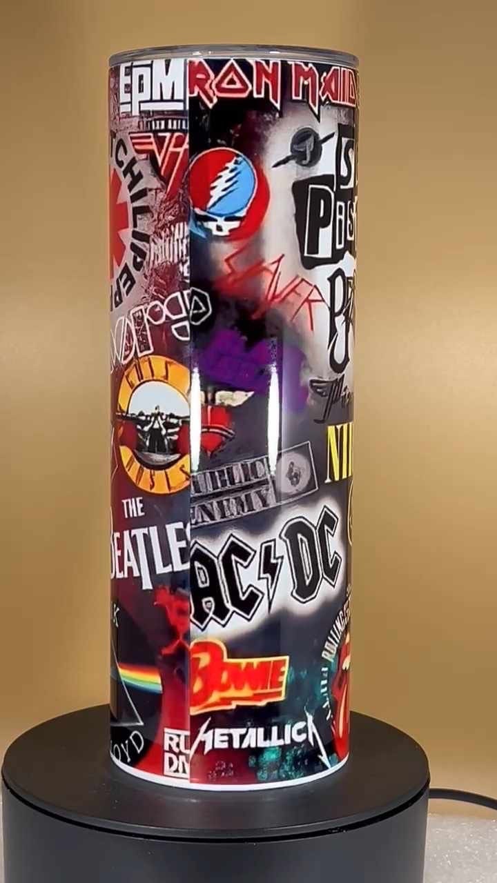 20oz Rock Bands tumbler and straw