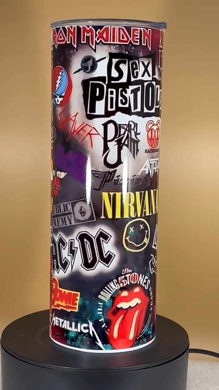 20oz Rock Bands tumbler and straw