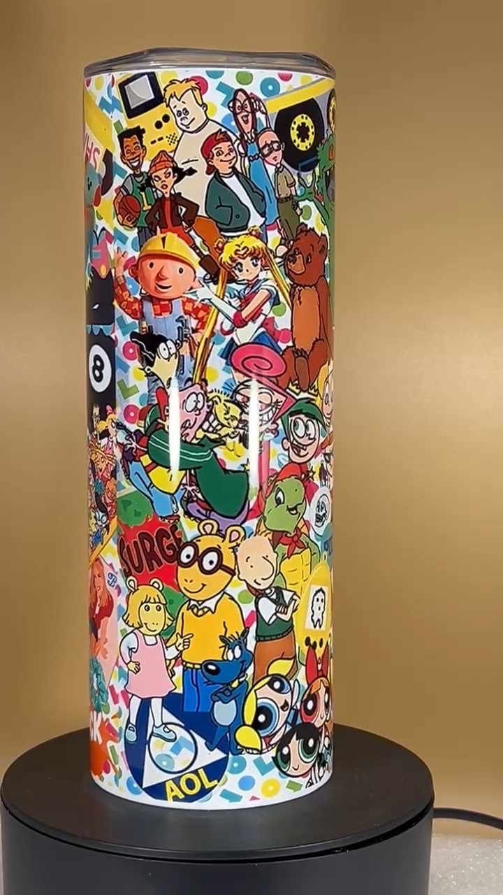 20oz 90s cartoon icon tumbler and straw