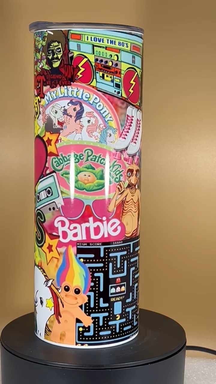20oz 80s cartoon icon tumbler and straw