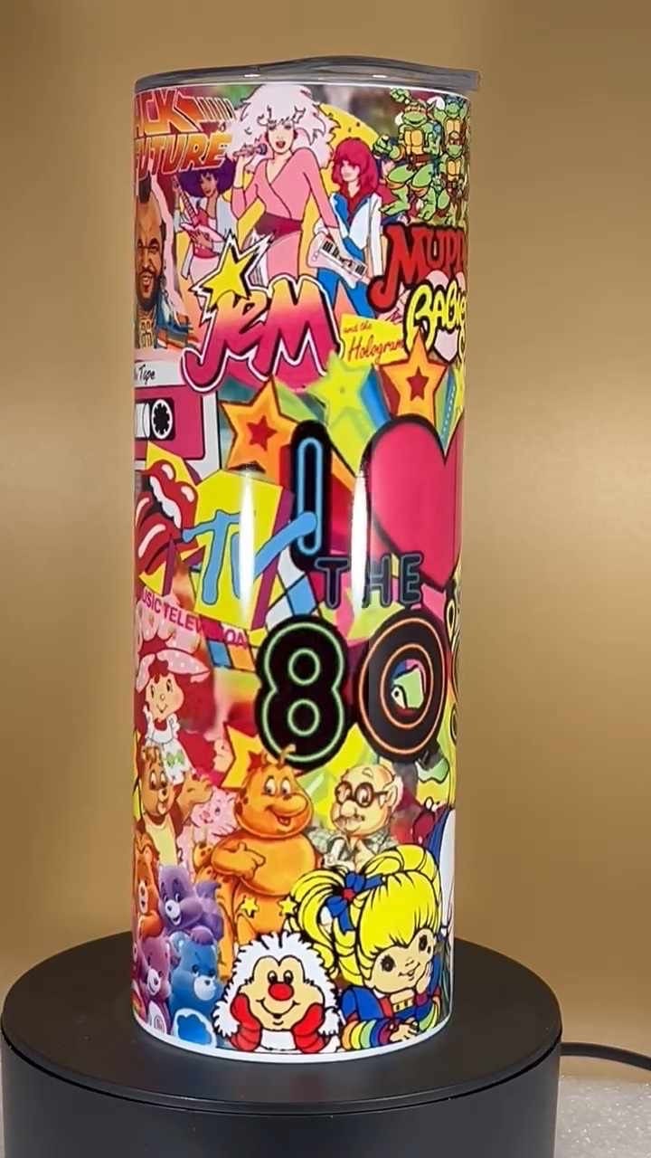 20oz 80s cartoon icon tumbler and straw
