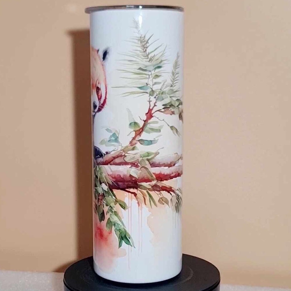 20oz Red Panda tumbler and straw