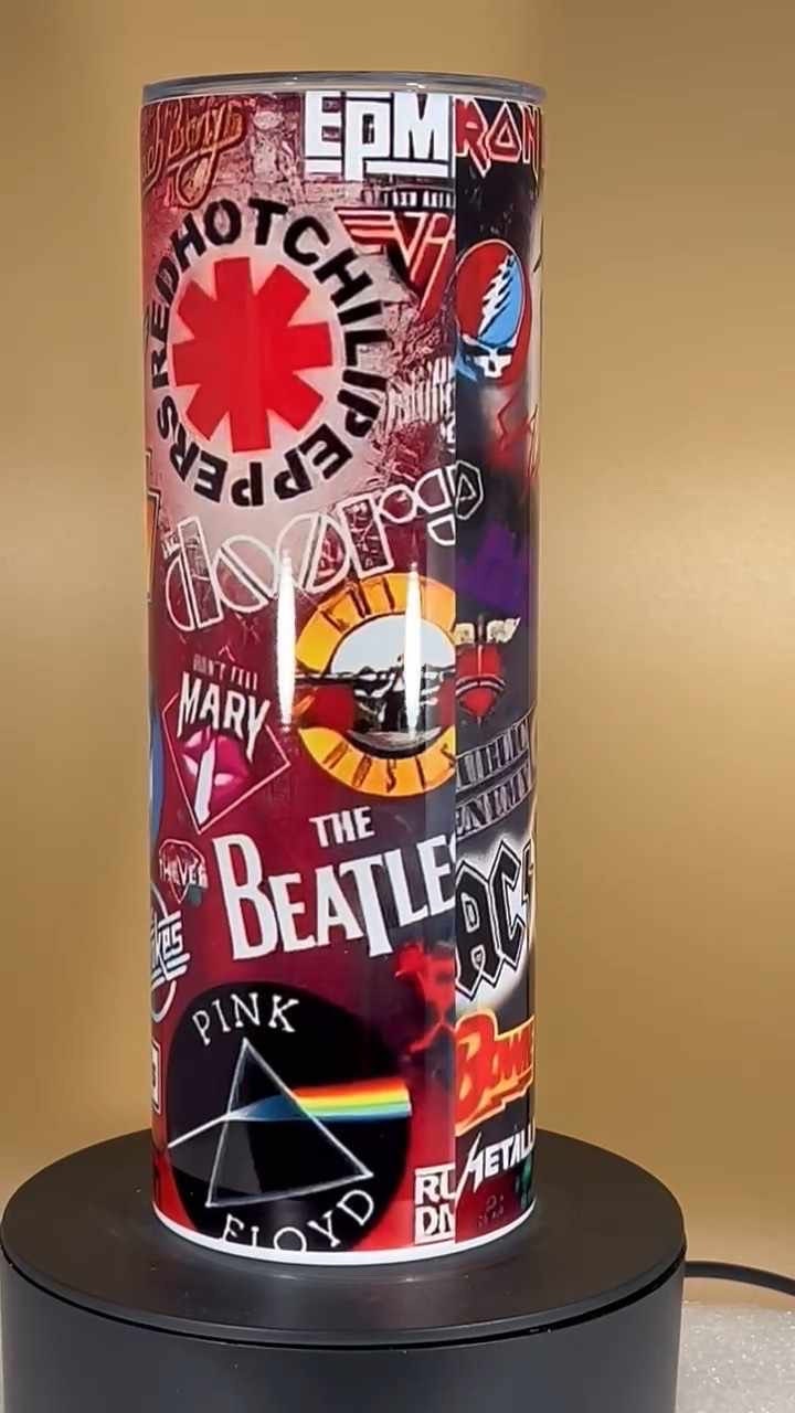 20oz Rock Bands tumbler and straw