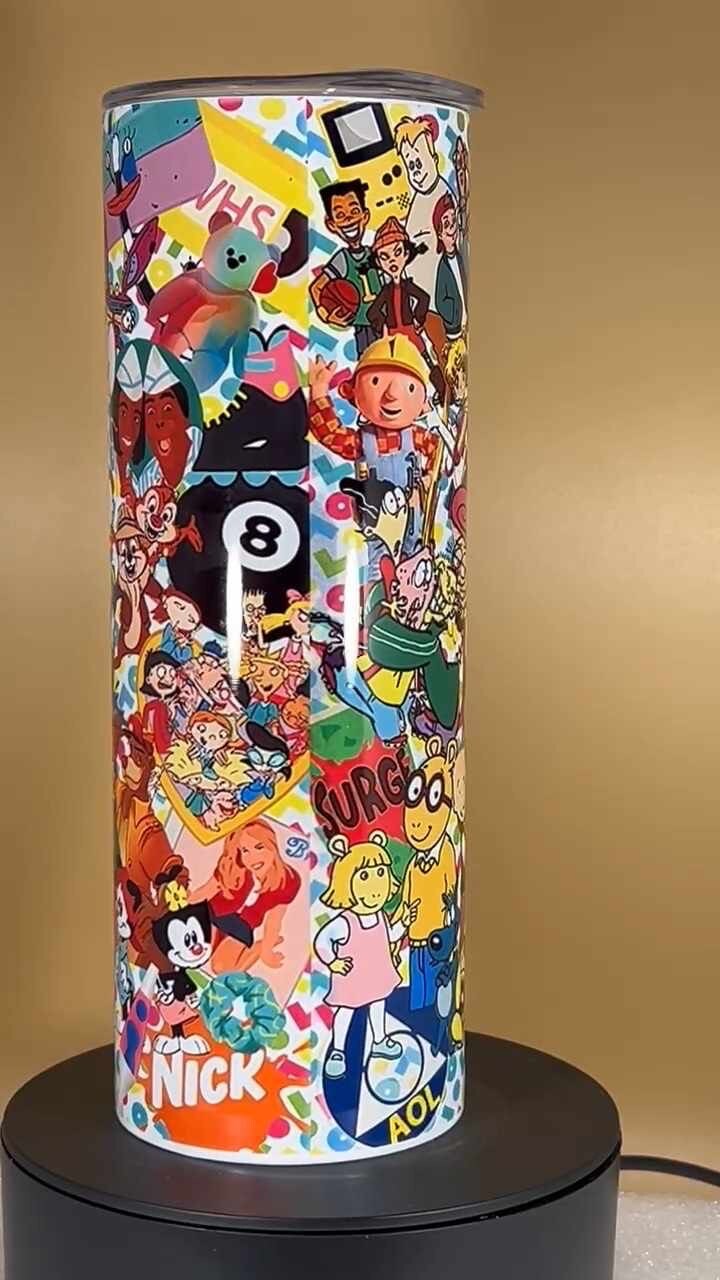 20oz 90s cartoon icon tumbler and straw