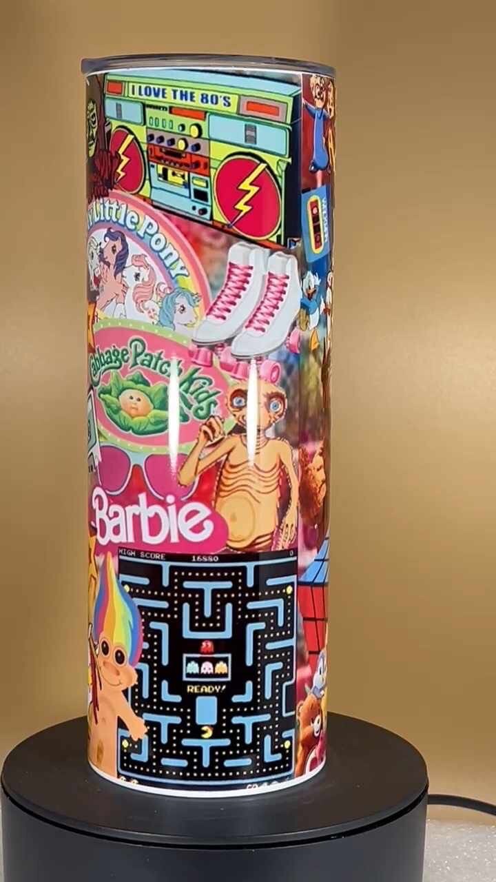 20oz 80s cartoon icon tumbler and straw