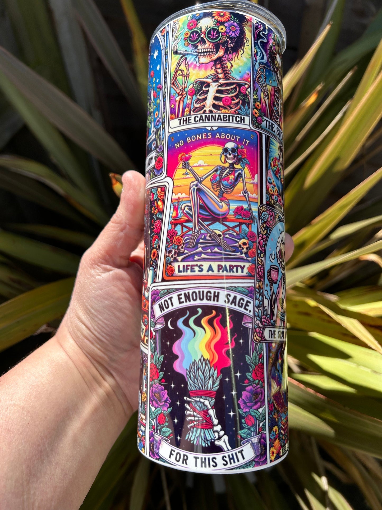 20oz tarot card, skull candy tumbler and straw