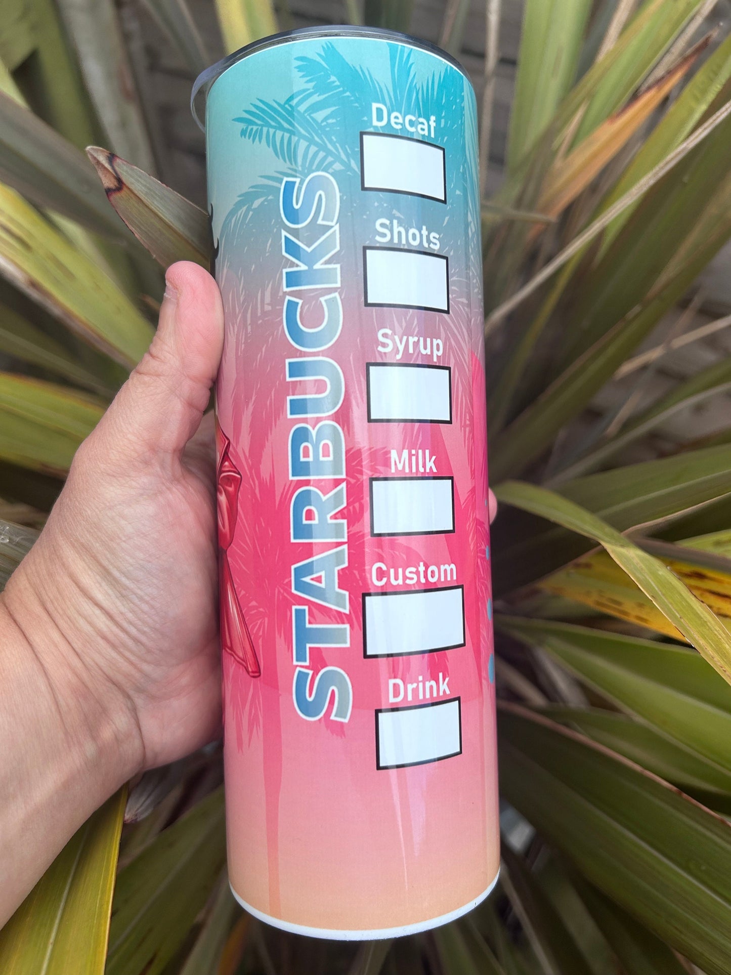 20oz Starbucks style cartoon icon tumbler and straw