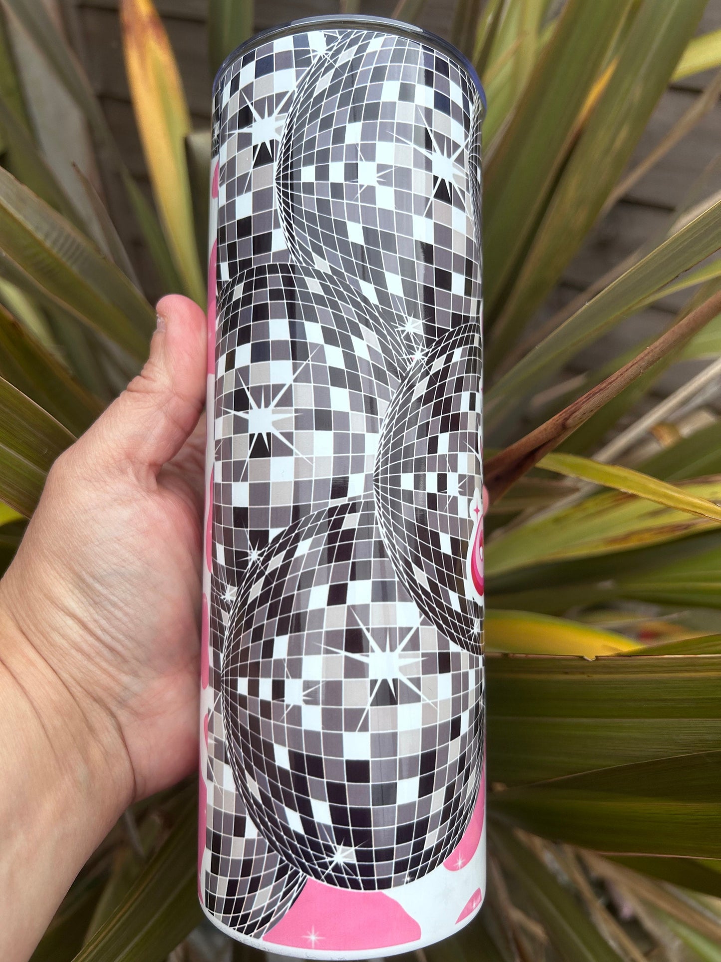 20oz disco cowgirl tumbler and straw