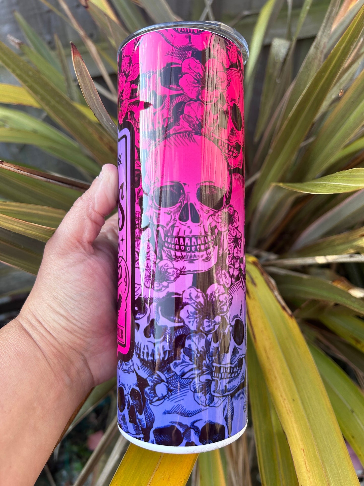 20oz Spooky hocus pocus skull design tumbler and straw