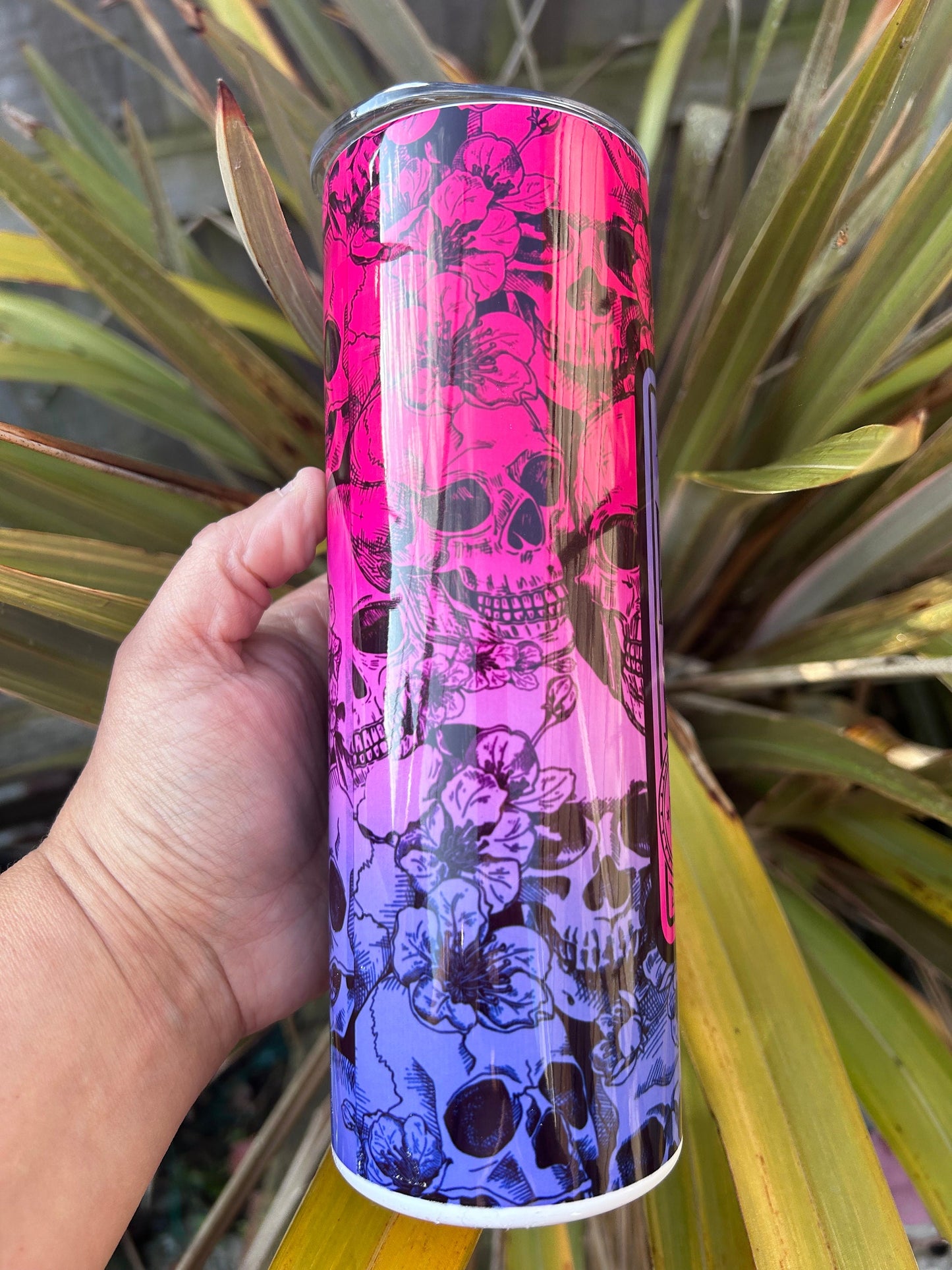 20oz Spooky hocus pocus skull design tumbler and straw