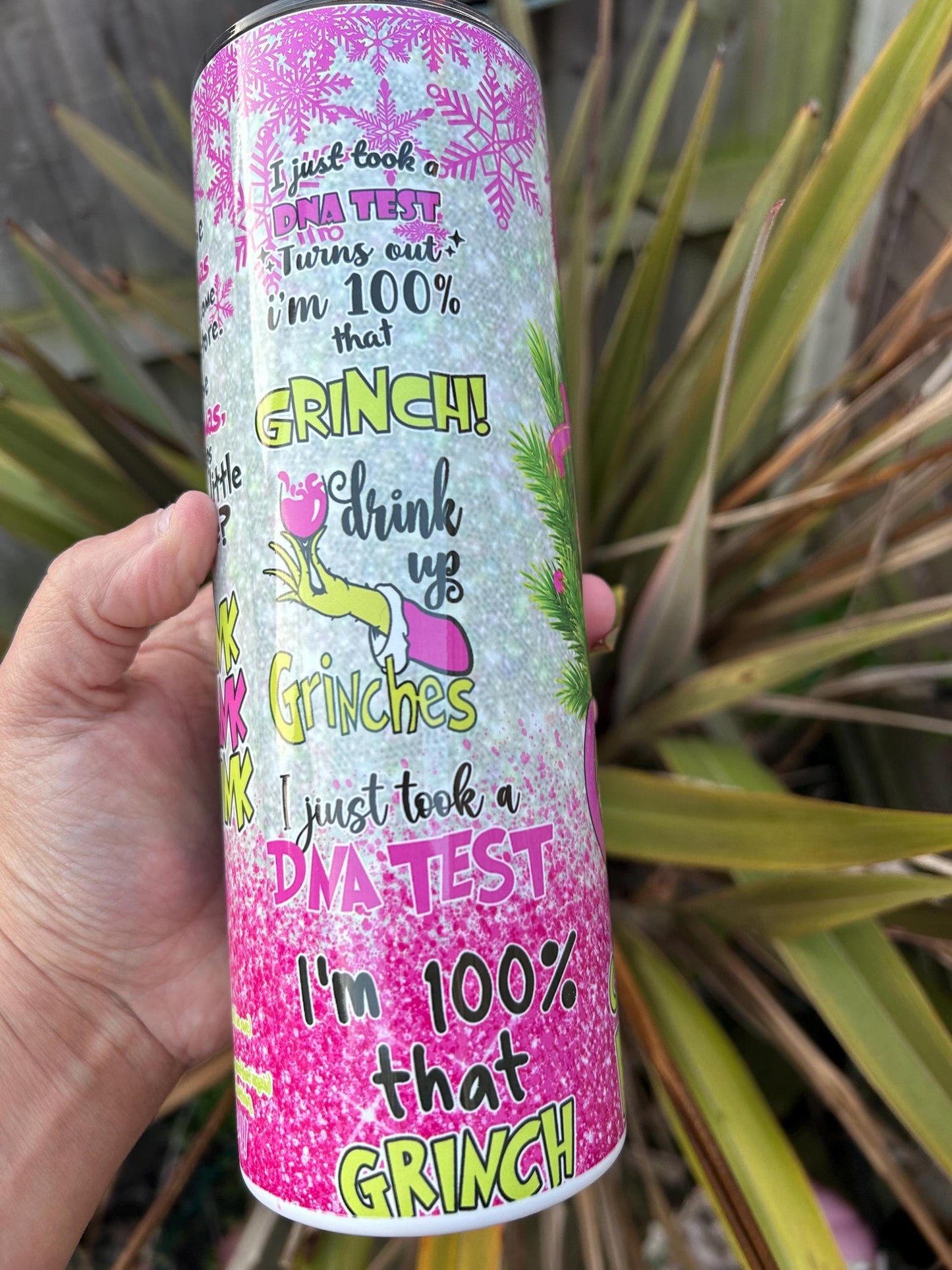 20oz Mrs Grinch tumbler and straw