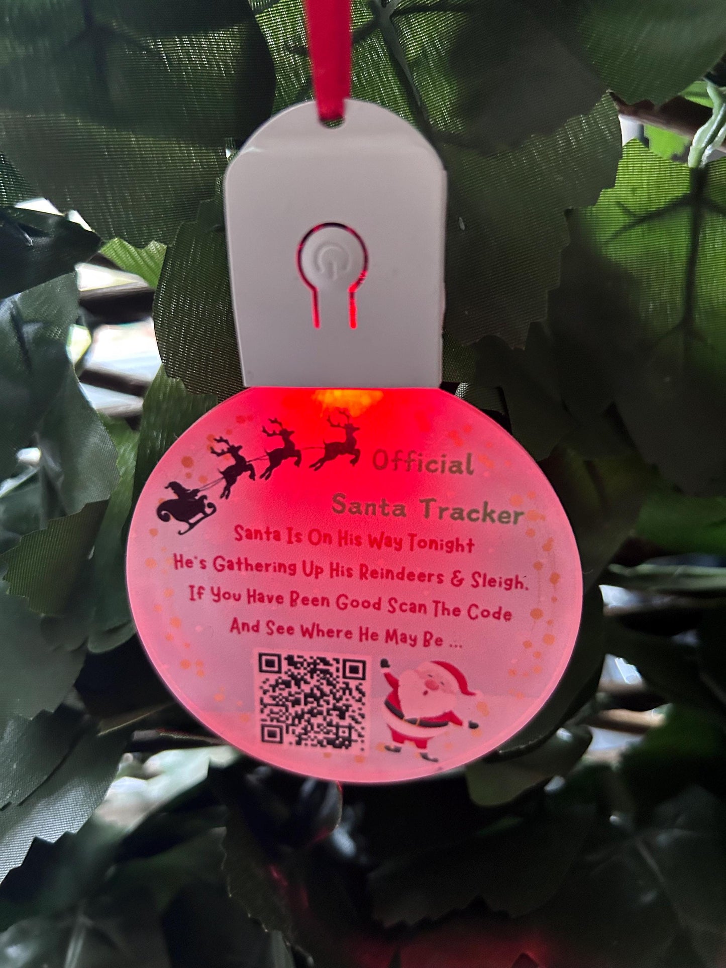 light up Santa tracker bauble