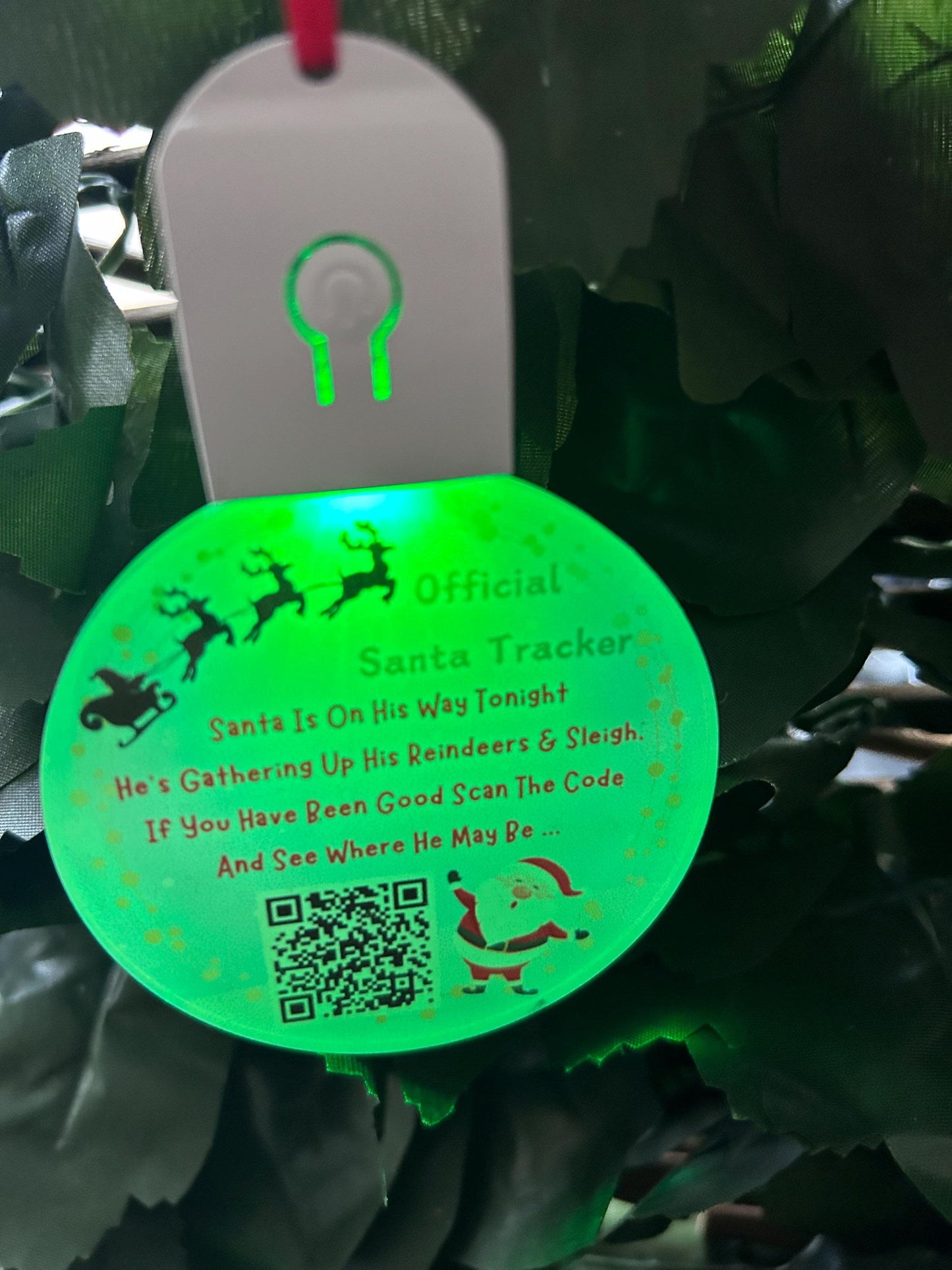 light up Santa tracker bauble