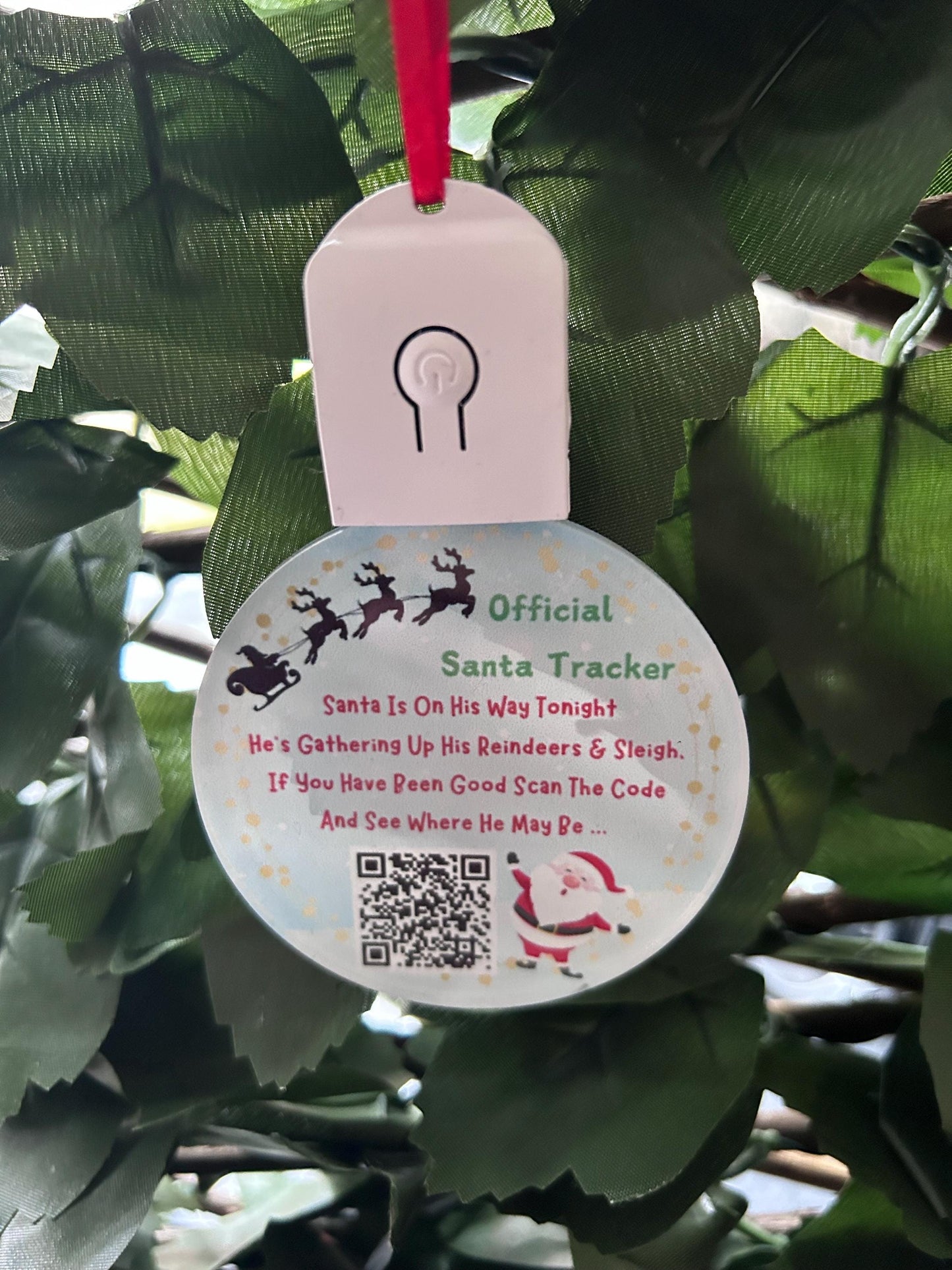 light up Santa tracker bauble
