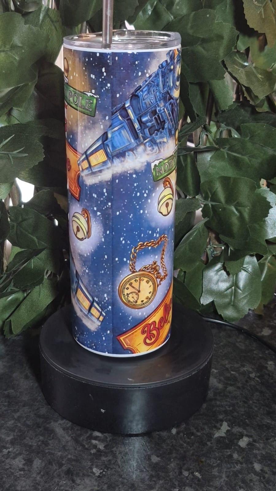 20oz All Aboard The Polar Extess tumbler and straw