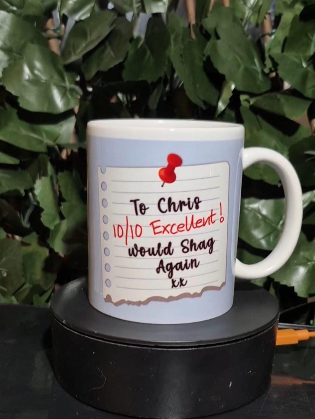 Personalised Valentines Note Mug