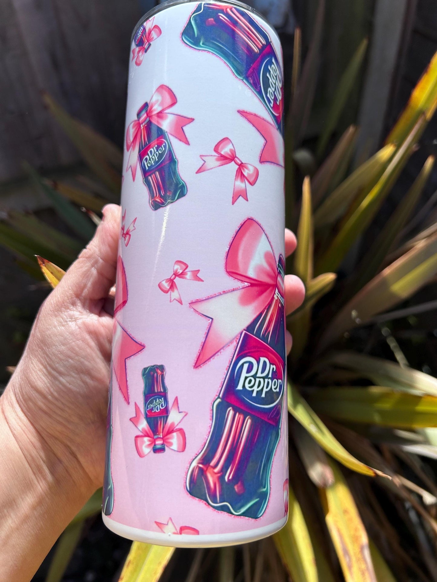 20oz Dr Pepper tumbler and straw