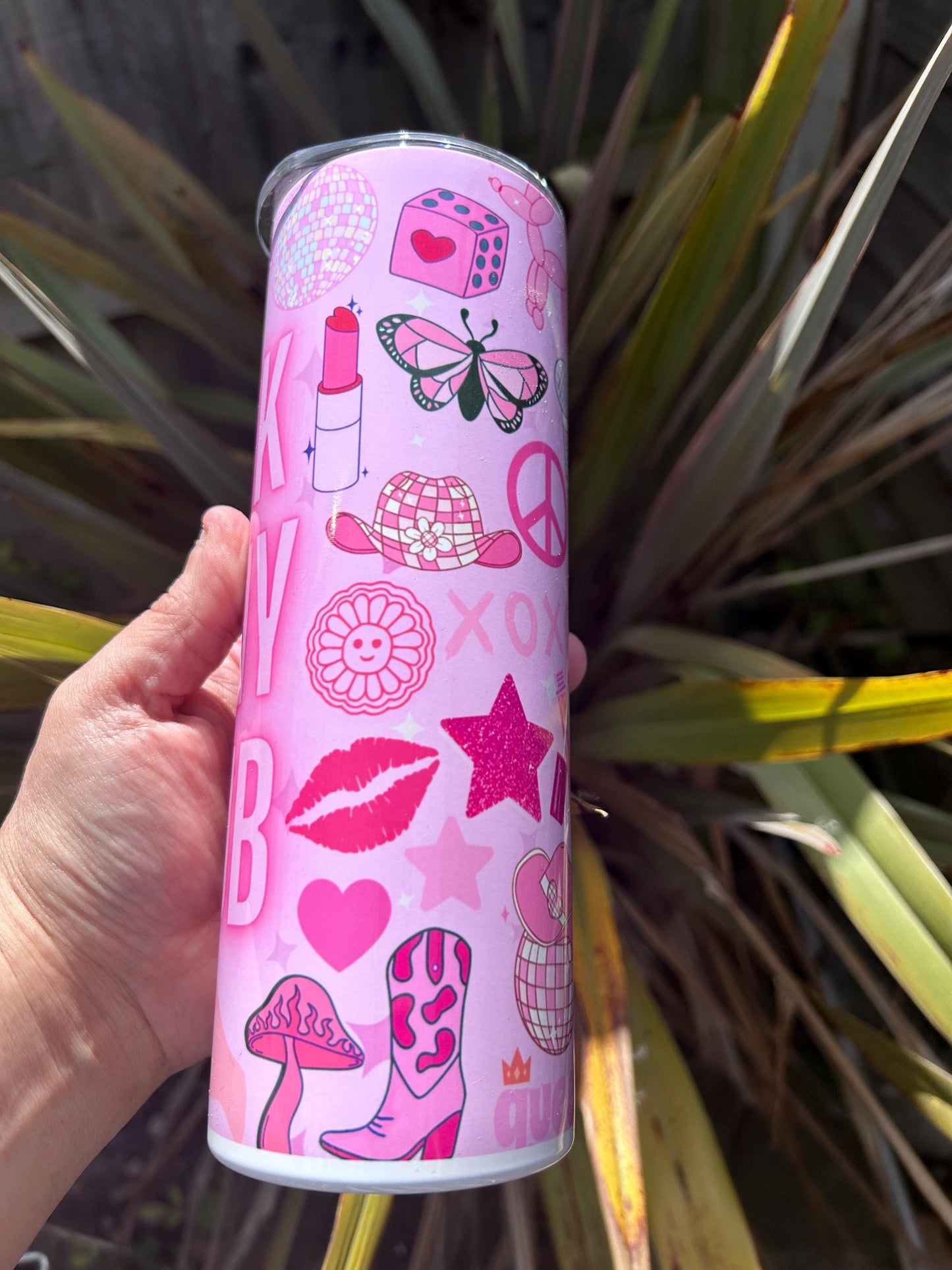 20oz Pink Pony Club tumbler and straw