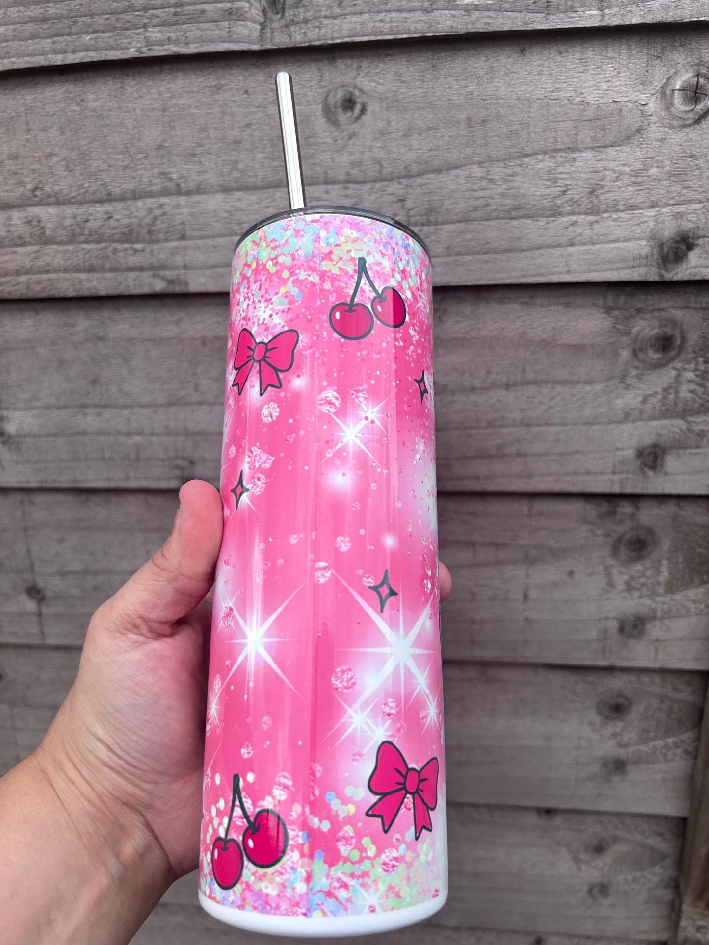 20oz Dr Pepper Girly Tumbler and Straw