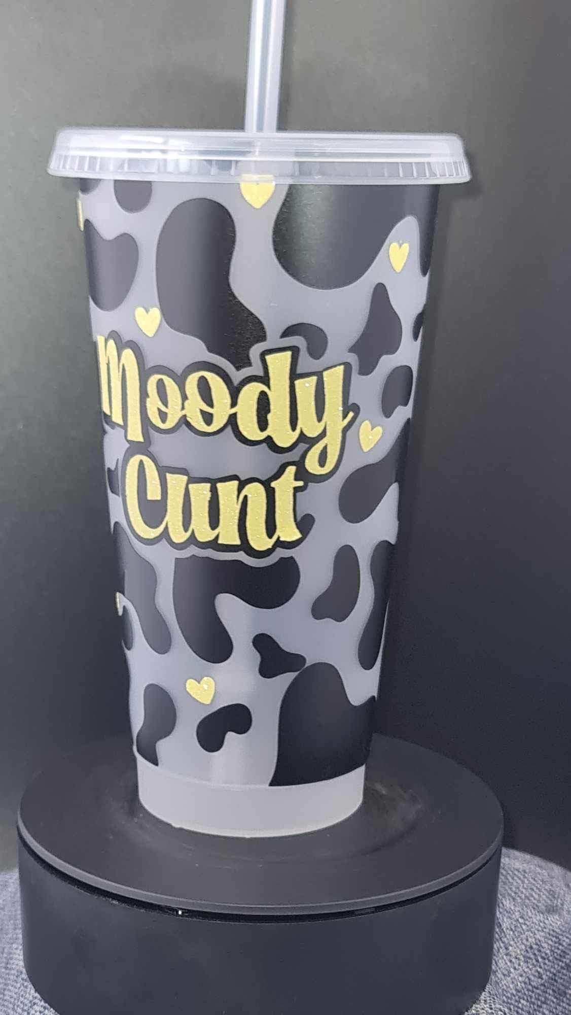 24oz cow print moody C*nt cold cup