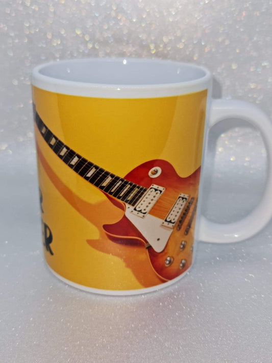 Guitar player six string musical custom coffee mug