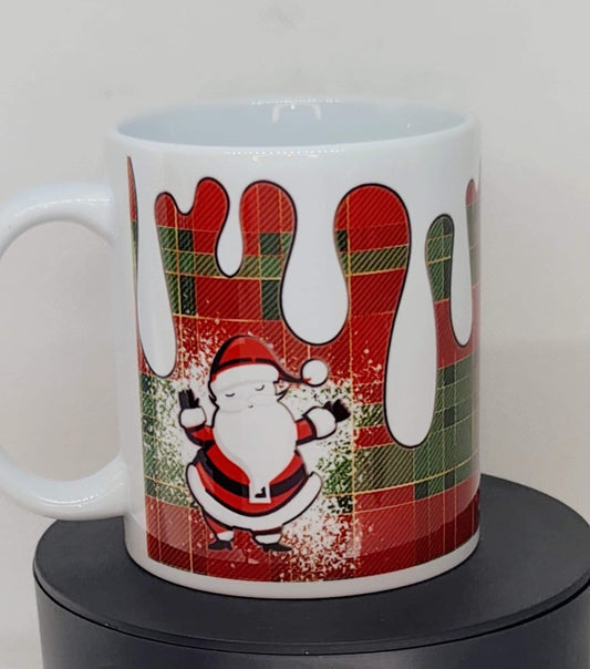 Tartan Santa Xmas, Christmas mug