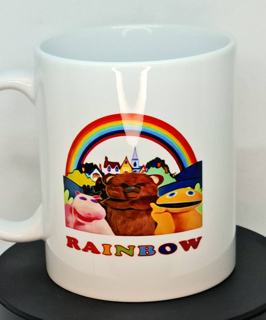 Rainbow Kids TV show Mug retro old television 1980s