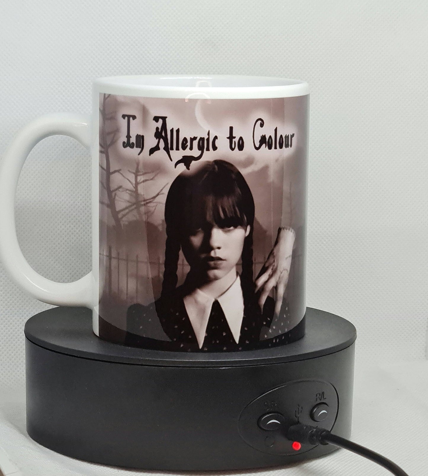 Im Allergic to Colour Wednesday Addams Fan art mug