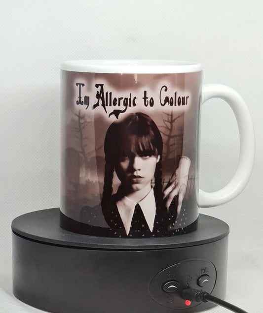 Im Allergic to Colour Wednesday Addams Fan art mug