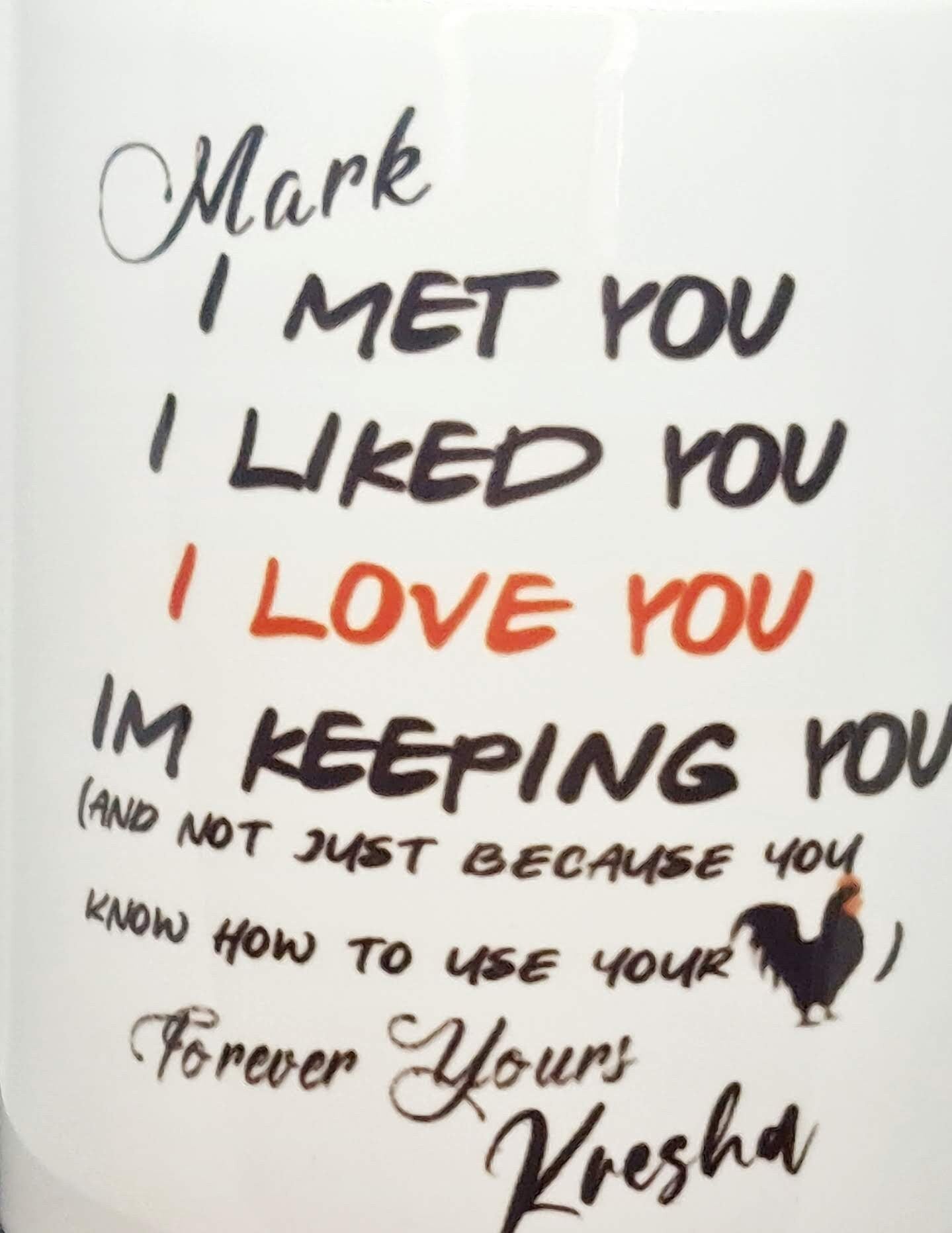 Personalised  Christmas love letter  mug
