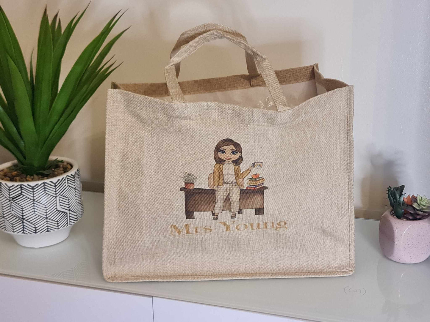 Personalised canvas tote bag